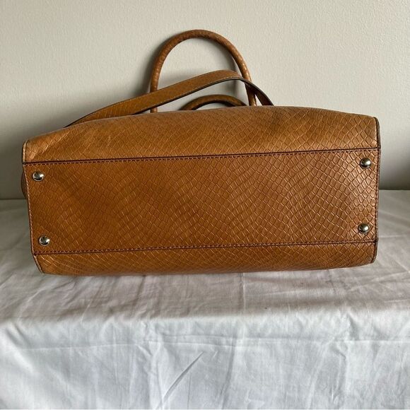 MICHAEL KORS Tan Brown Acorn Hamilton Jet Set Selma Satchel Shoulder Bag - Picture 5 of 10